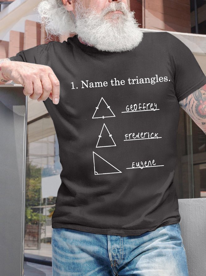 Men’s Name The Triangles Crew Neck Regular Fit Casual Cotton T-Shirt