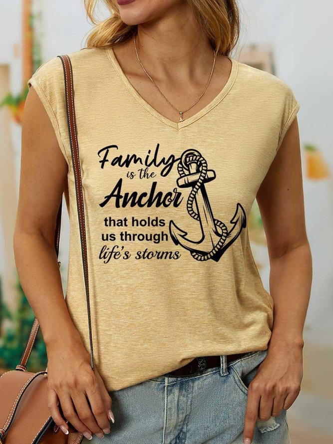 Lilicloth X Y Family Is The Anchor That Holds Us Through Life’s Storms Women’s Casual Tank Top