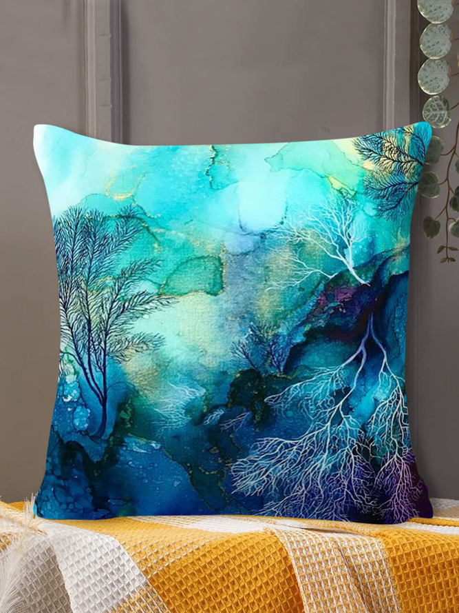 18*18 Throw Pillow Covers, Psychedelic Art Soft Flax Cushion Pillowcase Case For Living Room