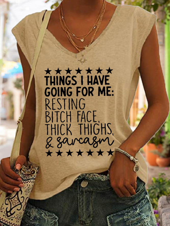 Women's Funny Things I Have Going For Me Simple Regular Fit Tank Top
