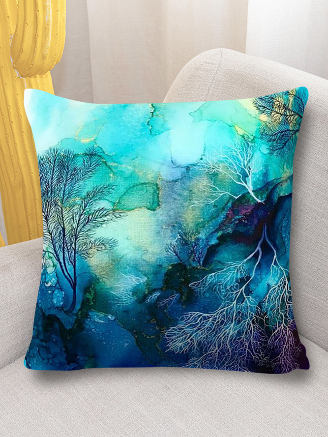 18*18 Throw Pillow Covers, Psychedelic Art Soft Flax Cushion Pillowcase Case For Living Room