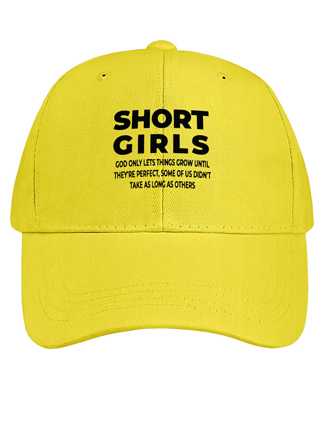 Women's Short Girls Funny Text Letters Cotton Baseball Caps