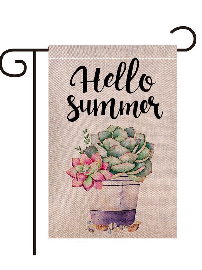 12 x 18 Hello Summer Text Letters And Floral Garden Flag Yard Flag Holiday Outdoor Decor Flag