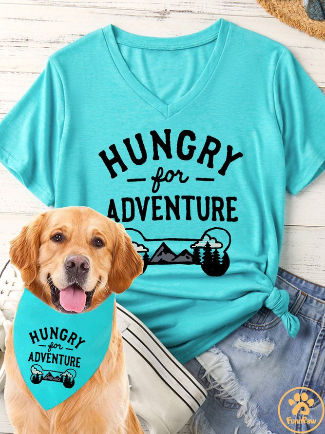 Hungry For Adventure Matching Dog Print Bib
