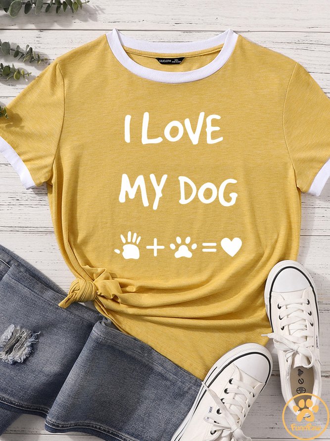 Lilicloth X Funnpaw Women's I Love My Dog Matching T-Shirt