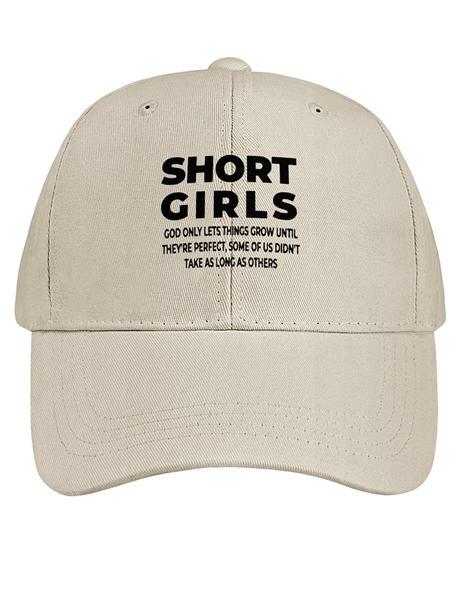 Women's Short Girls Funny Text Letters Cotton Baseball Caps