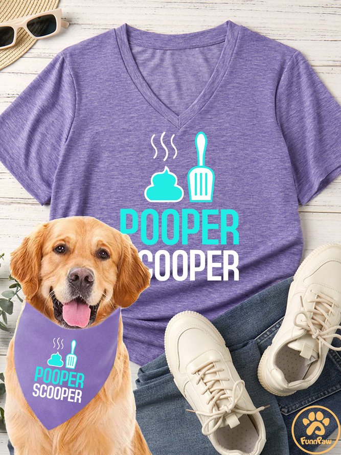 Pooper Scooper Matching Dog Print Bib