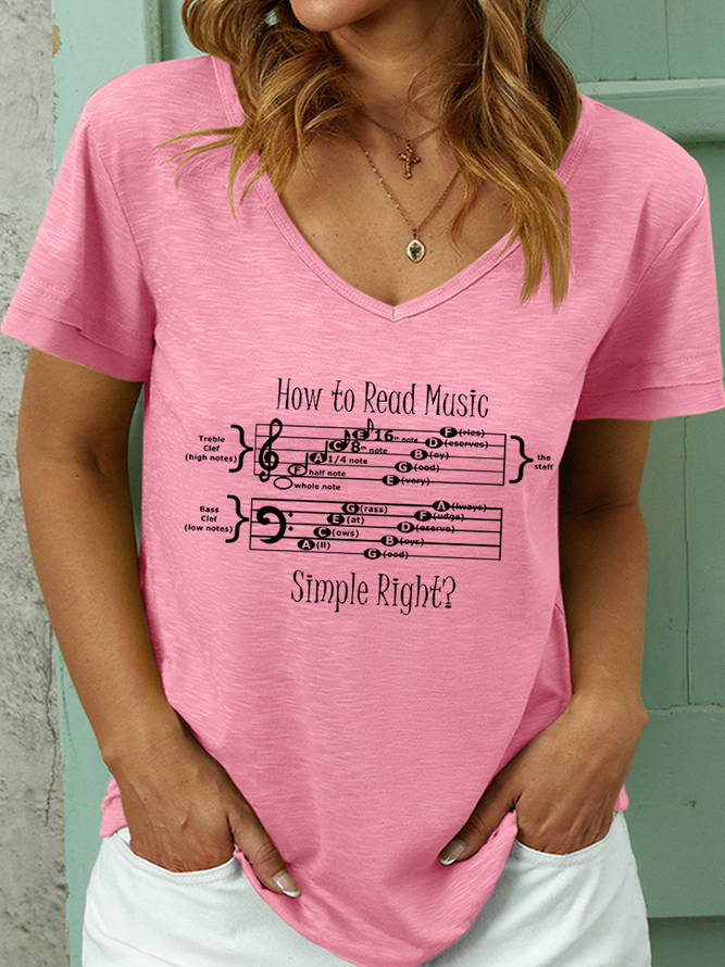 Women’s How To Read Music Simple Right Casual T-Shirt