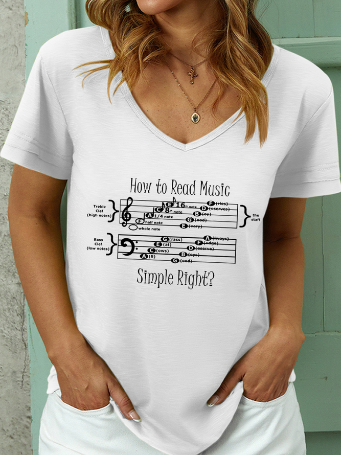 Women’s How To Read Music Simple Right Casual T-Shirt