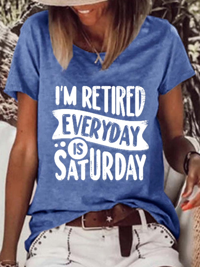 Women's Funny Retired Retirement Loose Crew Neck Casual T-Shirt