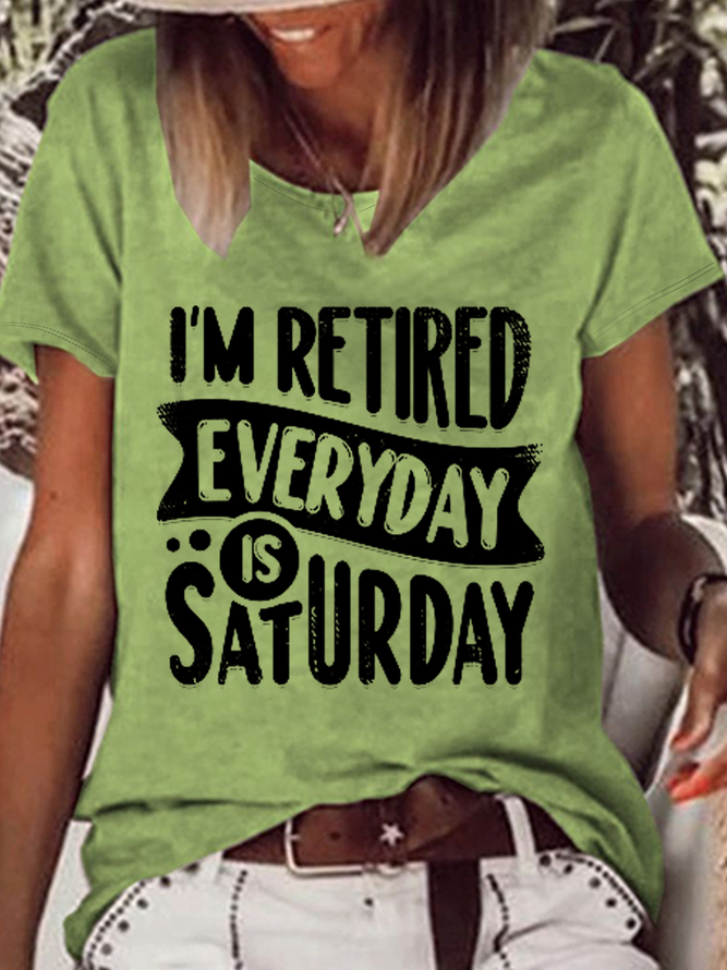 Women's Funny Retired Retirement Loose Crew Neck Casual T-Shirt