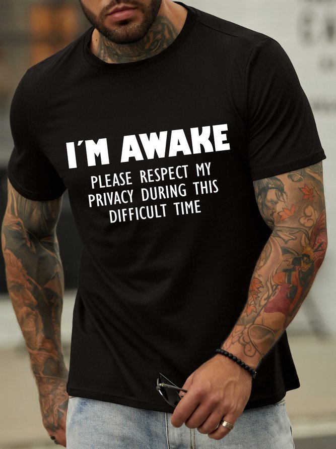 Lilicloth X Hynek Rajtr I'm Awake Please Respect My Privacy During This Difficult Time Men's Crew Neck T-Shirt