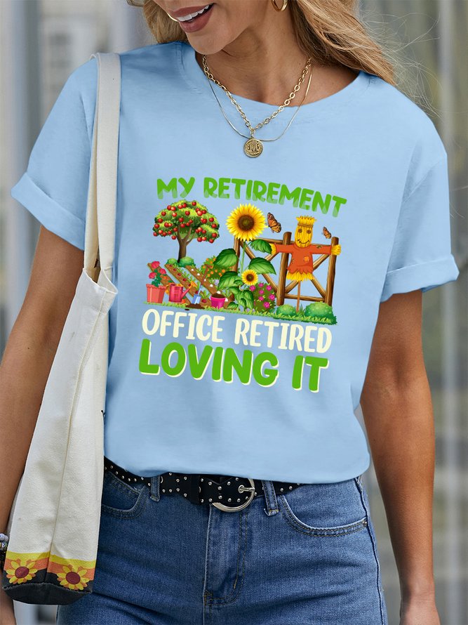 Lilicloth X Jessanjony My Retirement Office Retired Loving It Women's Crew Neck Casual Cotton T-Shirt