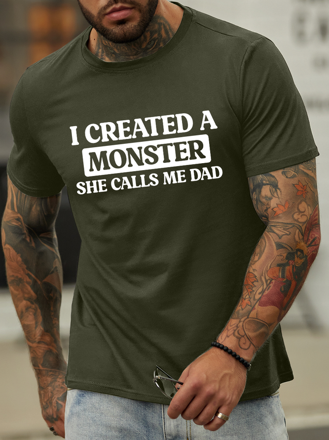 Lilicloth X Hynek Rajtr I Created A Monster She Calls Me Dad Men's Crew Neck Casual T-Shirt