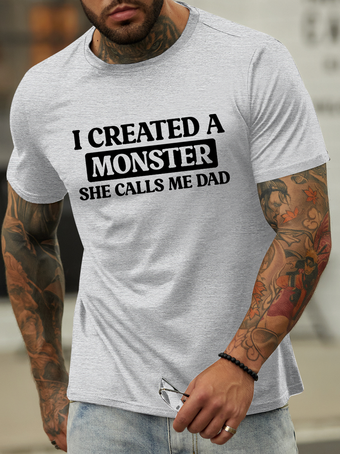 Lilicloth X Hynek Rajtr I Created A Monster She Calls Me Dad Men's Crew Neck Casual T-Shirt