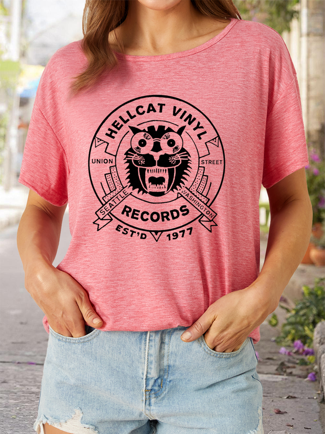 Women’s Hellcat Vinyl Record Cool Casual Cotton T-Shirt