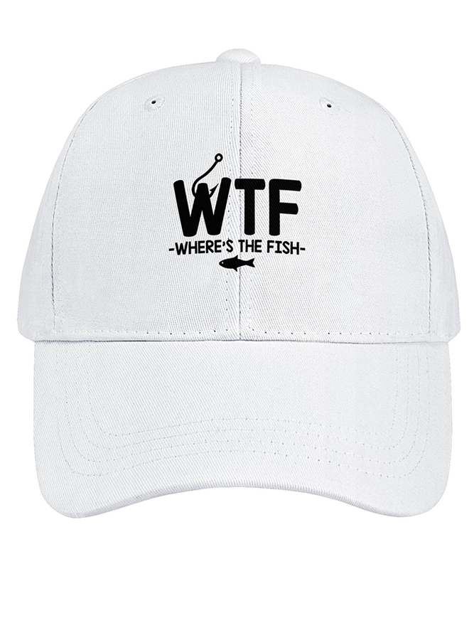 Men's /Women's WTF - Where's The Fish Graphic Printing Regular Cotton Fit Adjustable Hat