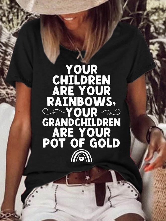 Women's Children Letter Casual T-Shirt