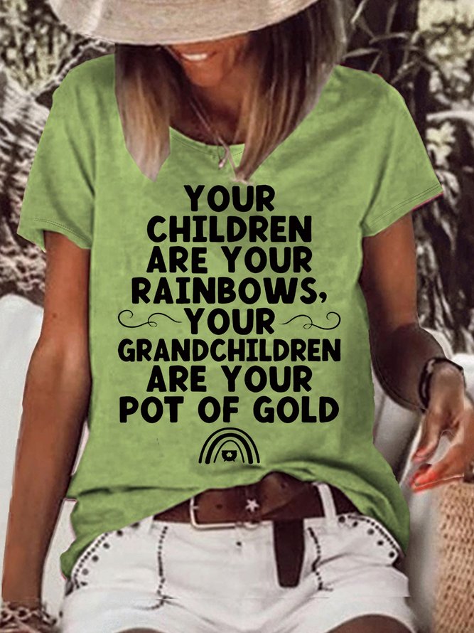 Women's Children Letter Casual T-Shirt