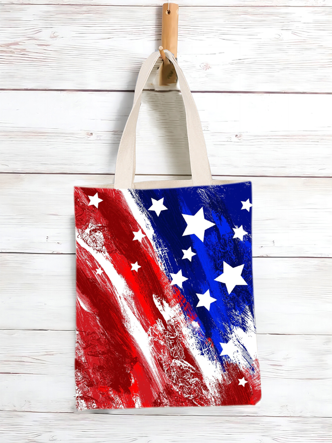 Women's America Flag Print Shopping Tote