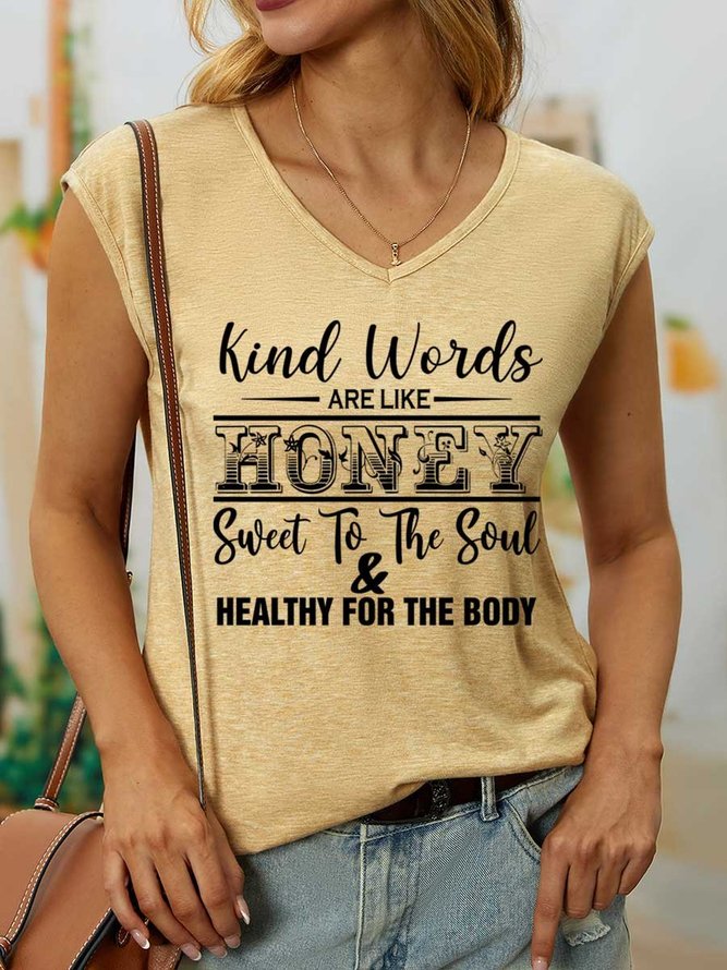 Lilicloth X Y Kind Words Are Like Honey Sweet To The Soul & Healthy For The Body Women’s Cotton Simple Tank Top
