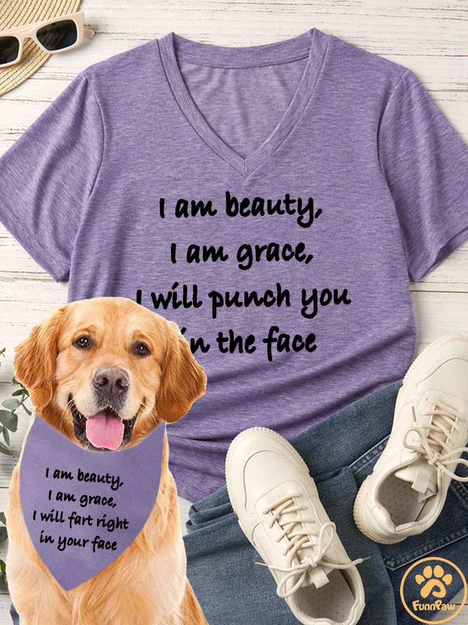 Lilicloth X Funnpaw I Am Beauty I Am Grace I Will Fart Right In Your Face Matching Dog Print Bib