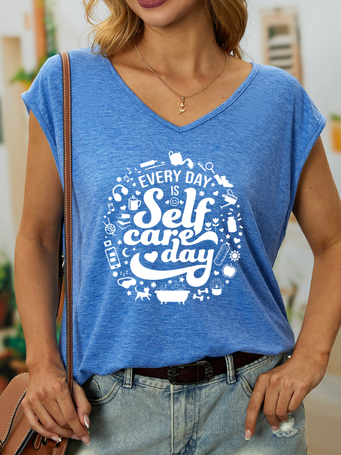 Women’s Every Day Is Self-Care Day Good Vibes Cotton Tank Top