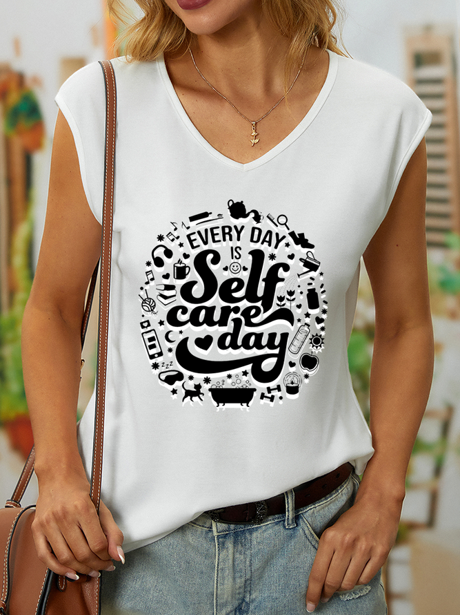 Women’s Every Day Is Self-Care Day Good Vibes Cotton Tank Top