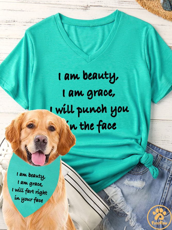Lilicloth X Funnpaw I Am Beauty I Am Grace I Will Fart Right In Your Face Matching Dog Print Bib