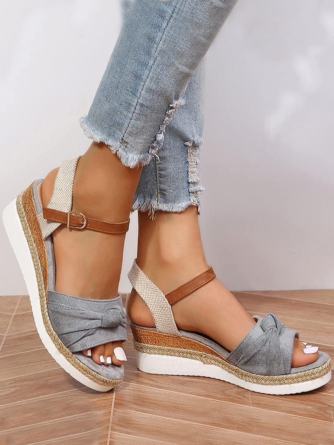 Women‘s Platform Sandals Casual Strappy Low Wedges Slip on Sandals Zipper Beach Sandals Dress Shoes Comfortable Outdoor Shoes