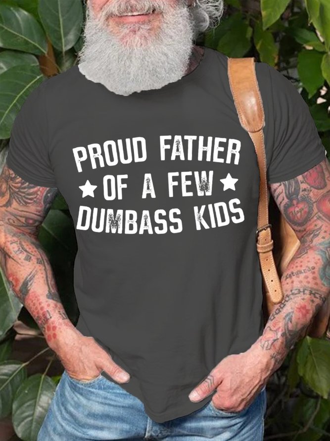 Men's Cotton Proud Father Off A Few Kids Tee T-Shirt