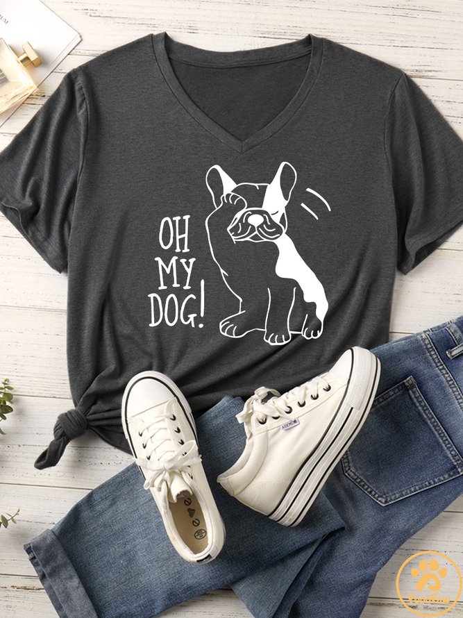 Women's Oh My Dog Matching V Neck T-Shirt