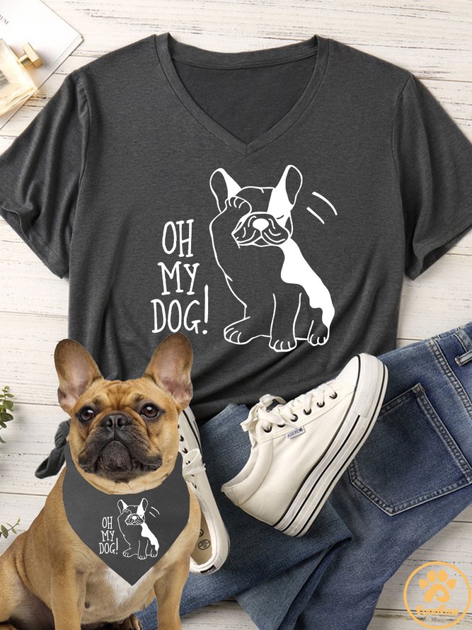 Oh My Dog Matching Dog Print Bib