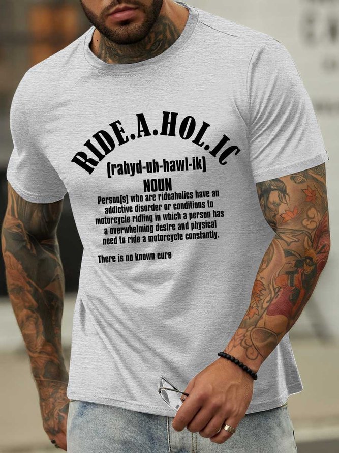 Lilicloth X Y Ride A Hol Ic Containing Or Relating To Motorcycle Addiction Men’s Crew Neck Casual T-Shirt