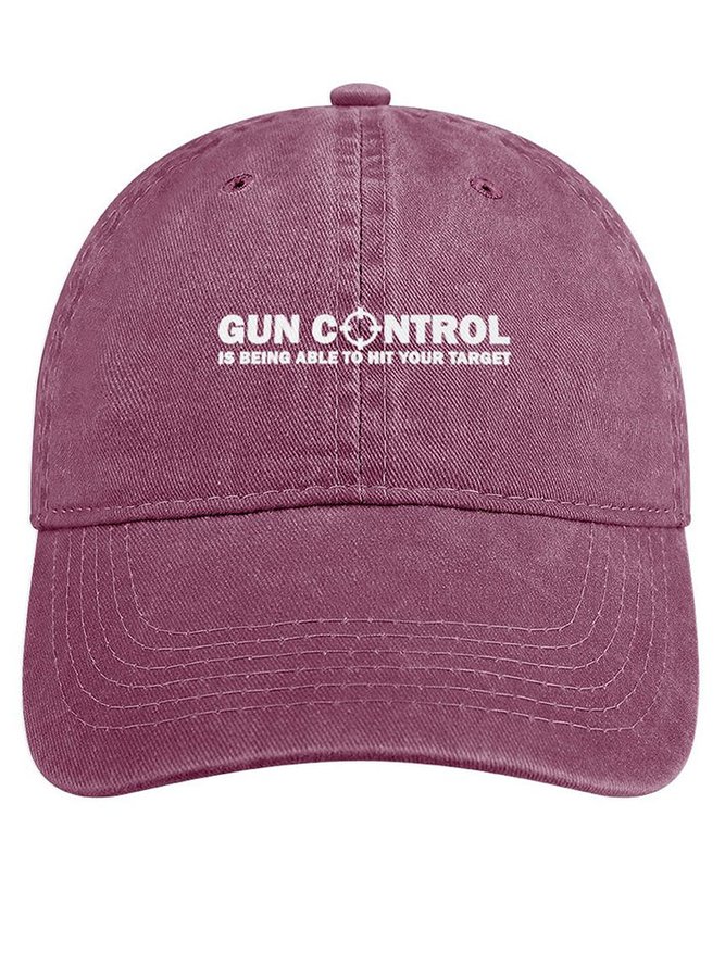 Mens Cotton Gun Control Hit Your Target Funny Adjustable Denim Hat