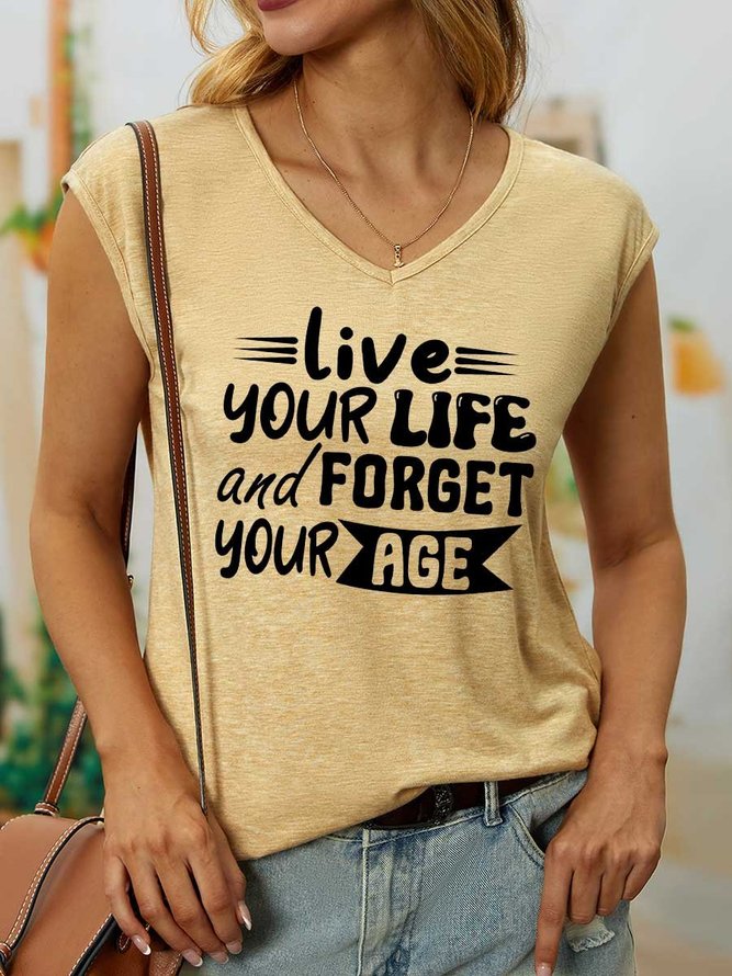 Lilicloth X Y Live Your Life And Forget You Age Women’s Text Letters Cotton Tank Top