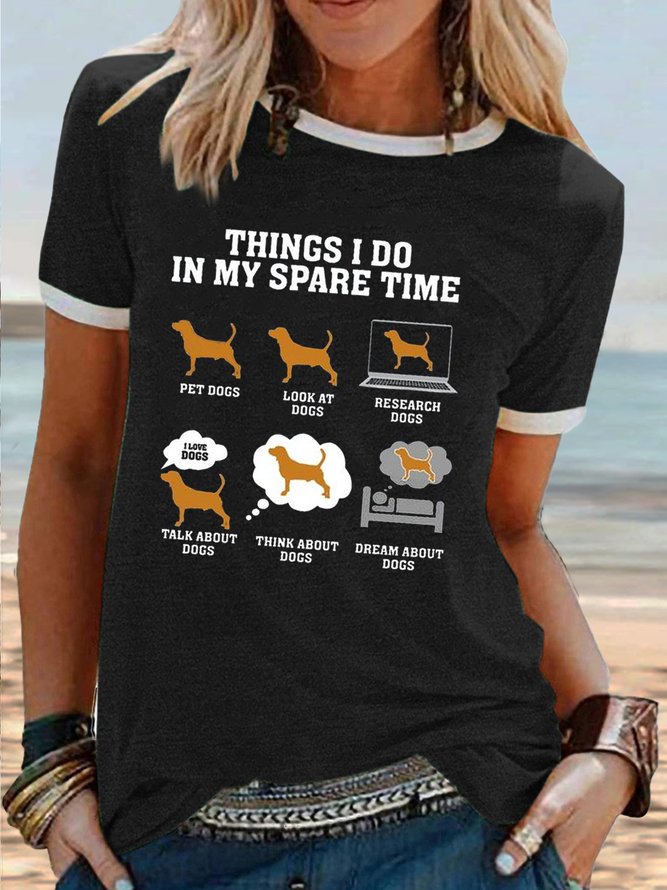 Womens things i do in my spare time golden dogs Casual T-Shirt