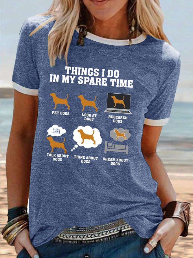 Womens things i do in my spare time golden dogs Casual T-Shirt