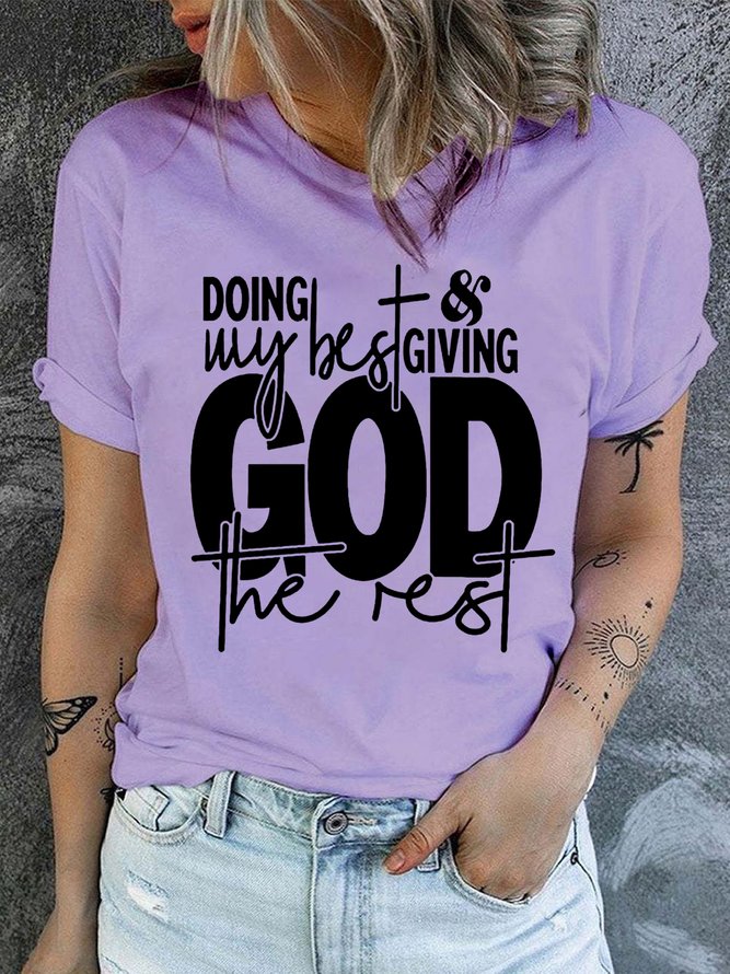 Women's God Christian Faith Casual Cotton T-Shirt