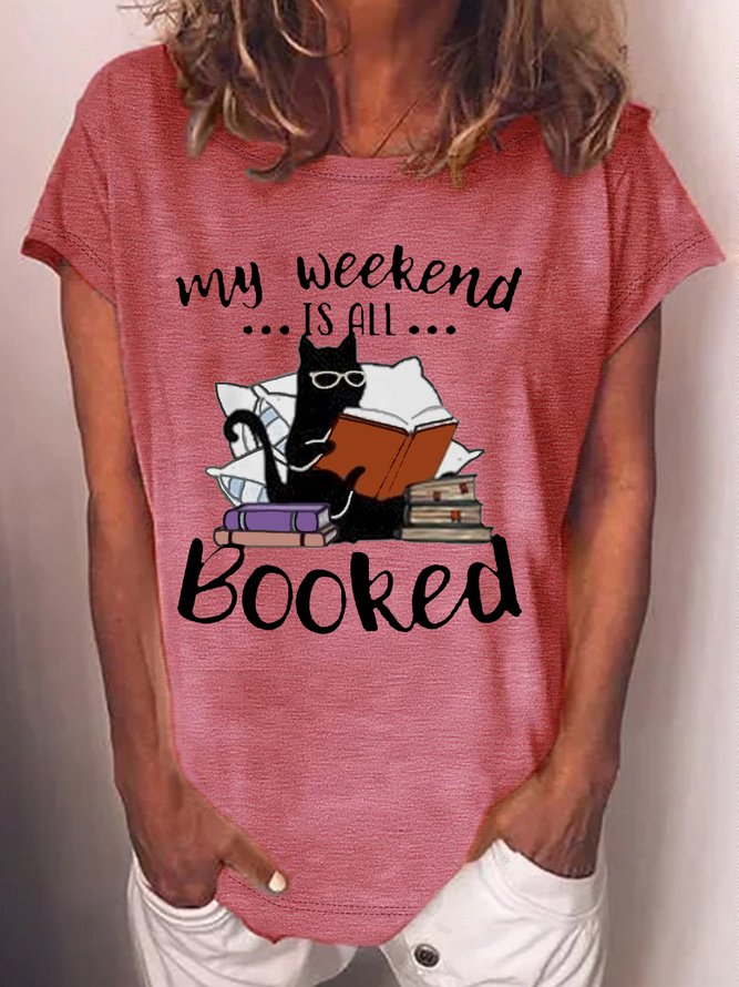 Women's book lover Casual Letters T-Shirt