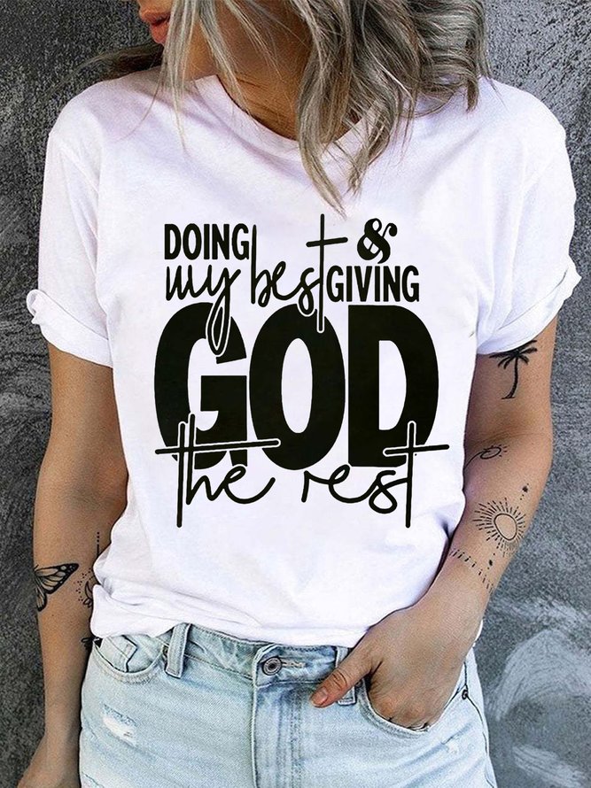 Women's God Christian Faith Casual Cotton T-Shirt