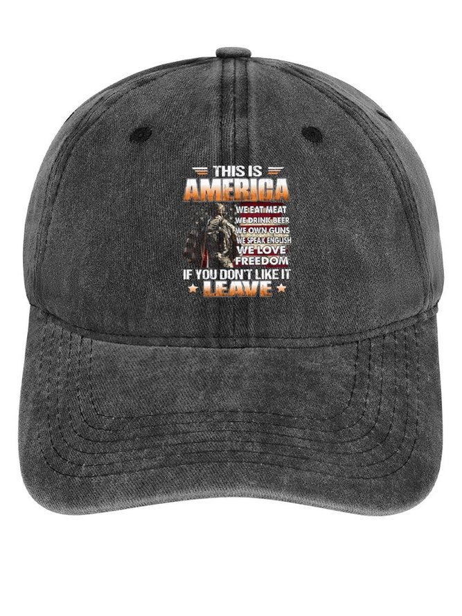 Men's This Is America If You Don't Like It Leave  Adjustable Denim Hat