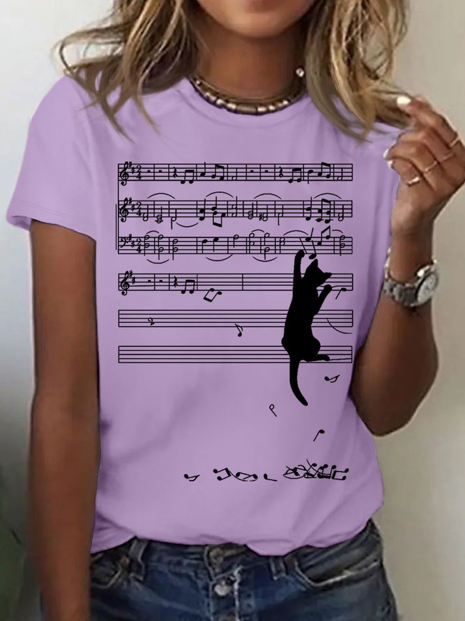 Women's Mischief Cat Lover Casual Cotton T-Shirt