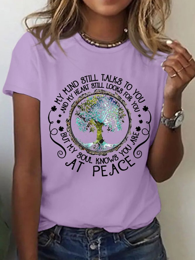 Women's At Peace Casual Crew Neck T-Shirt