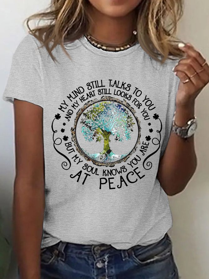 Women's At Peace Casual Crew Neck T-Shirt