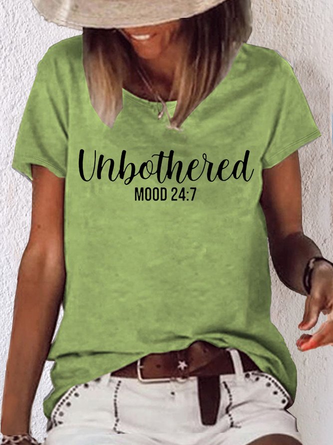Women's Unbothered Mood 24/7 Crew Neck Casual T-Shirt