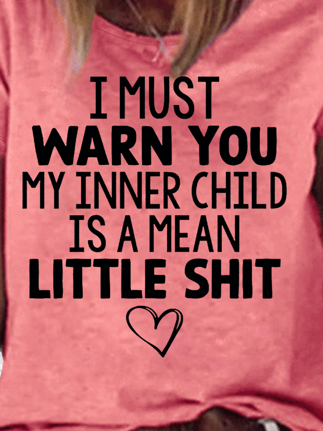 Women's My Inner Child Letters Crew Neck Casual T-Shirt