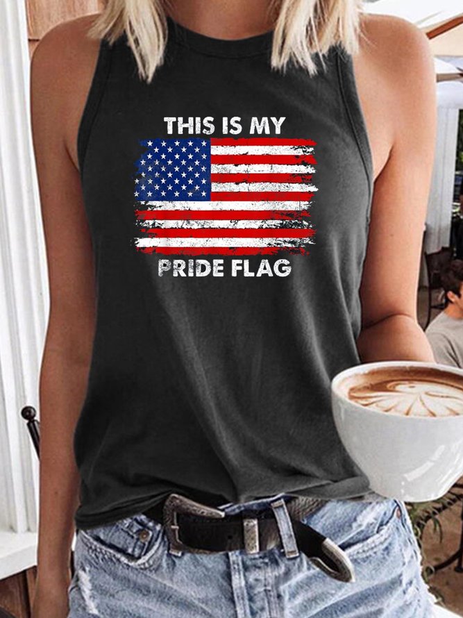 Women's This Is My Pride Flag USA American 4th of July Patriotic Tank Top