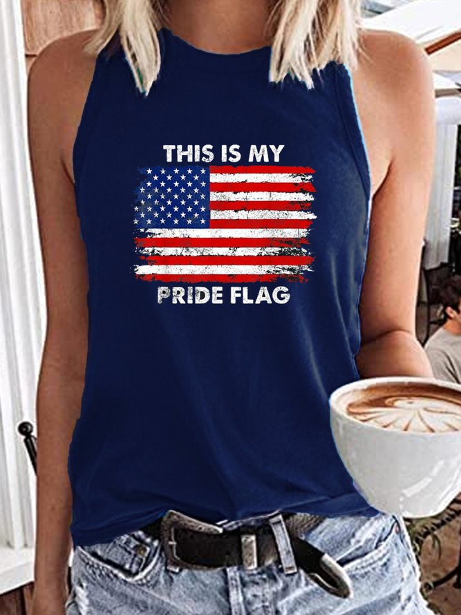 Women's This Is My Pride Flag USA American 4th of July Patriotic Tank Top