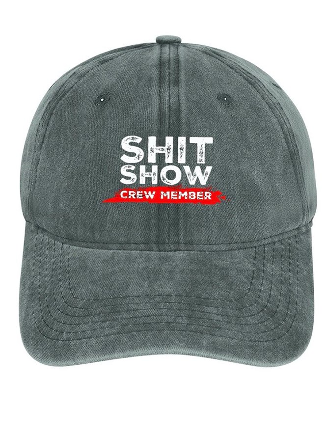Men's /Women's Shit Show Crew Member Graphic Printing Regular Fit Adjustable Denim Hat